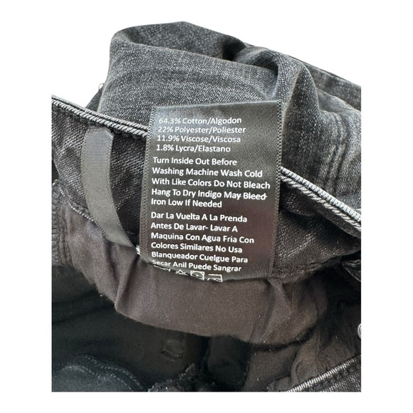 Risen Los Angeles Black Wash High Rise Slim Straight Jeans - Size 27 / 5 - Picture 5 of 12